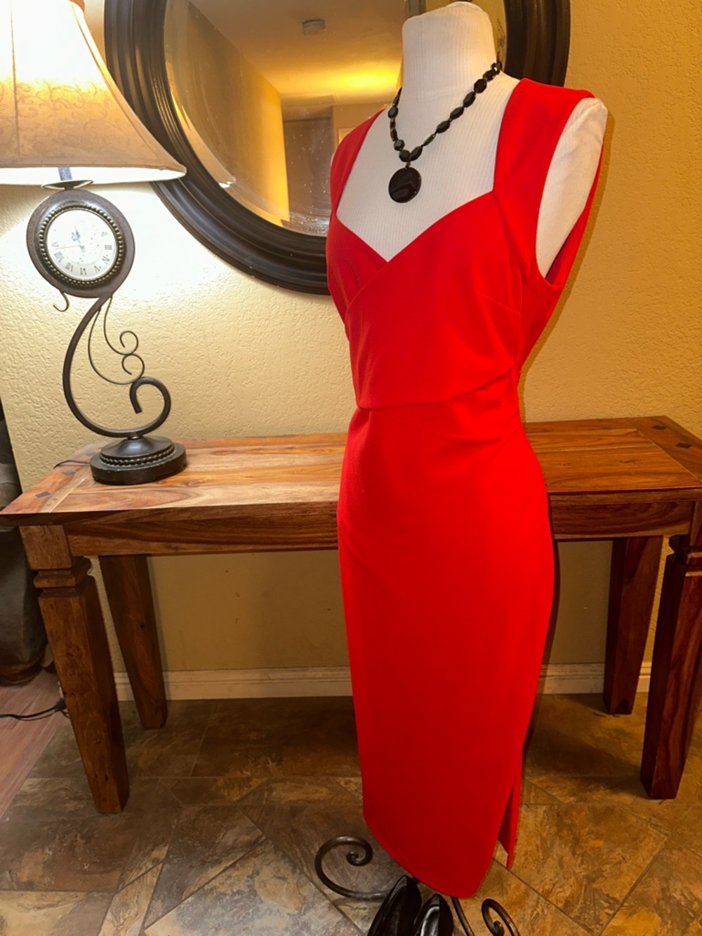 NWT Badgley Mischka Sheath Dress with Wrap Bodice - Picture 3 of 6